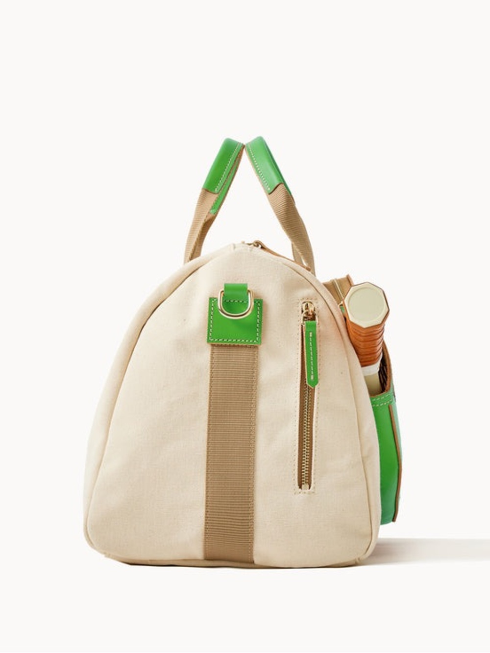 Dooney & Bourke Preppy Pickleball Duffle Bag 40 Cream and Green Canvas Tote - Picture 8 of 8